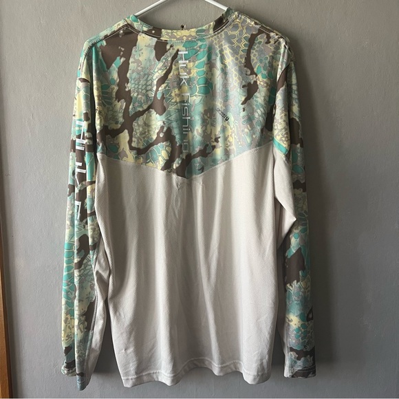 Huk Men's Kryptek Camo Icon long-sleeve performance fishing shirt Size XL - Picture 6 of 8